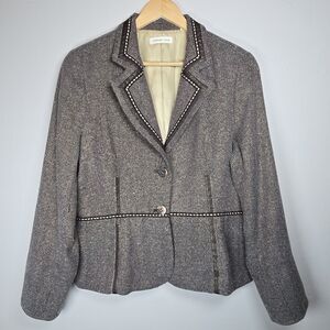 Coldwater Creek Gray Blazer with White Accents